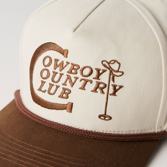 NWT Free People Cowboy Country Club Trucker Hat color Ivory